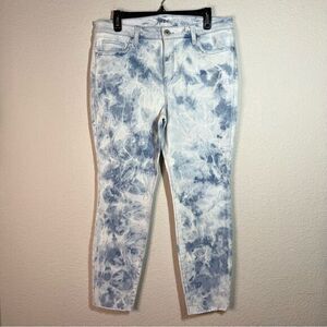 Style & Co Blue Tie Dye Ankle‎ Skinny Jeans Womens Size 14